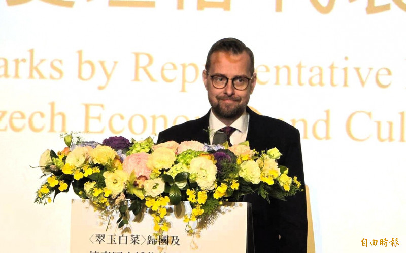 捷克經濟文化辦事處代表史坦格的「冒險」說，意外成為文化交流的插曲。（記者凌美雪攝）