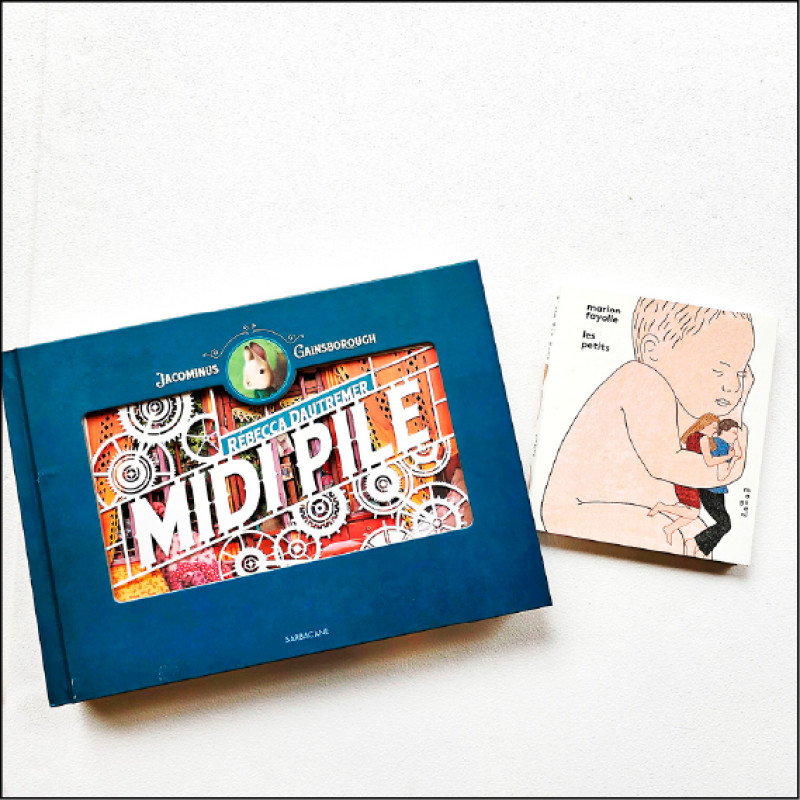 童里繪本洋行推薦的《Midi pile 滴答滴答，正午的戀人絮語》（左），以及《Les petits 孩子》。