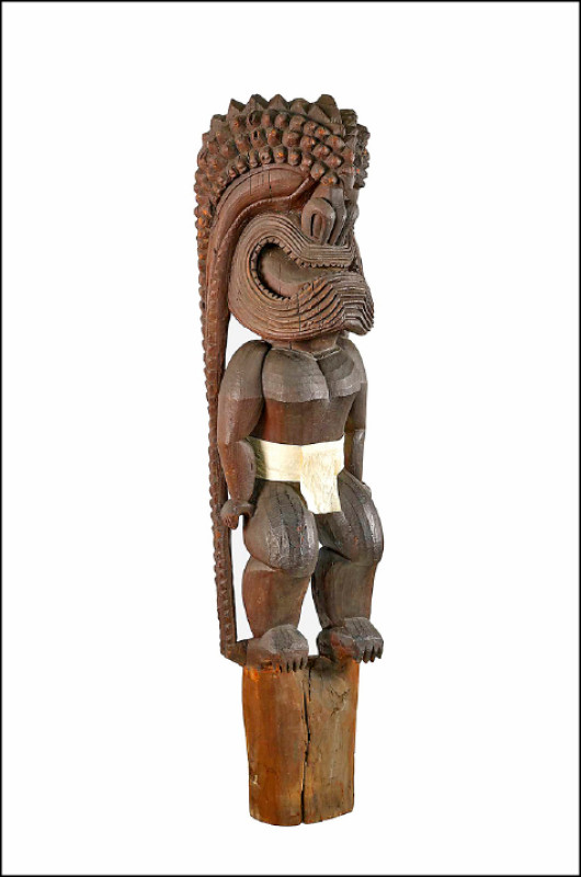 夏威夷的戰爭與統治之神──「庫」神像。（大英博物館提供）