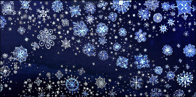 馬毓秀作品〈璀璨星空〉傳達每顆星星都有自己的形狀與光芒。