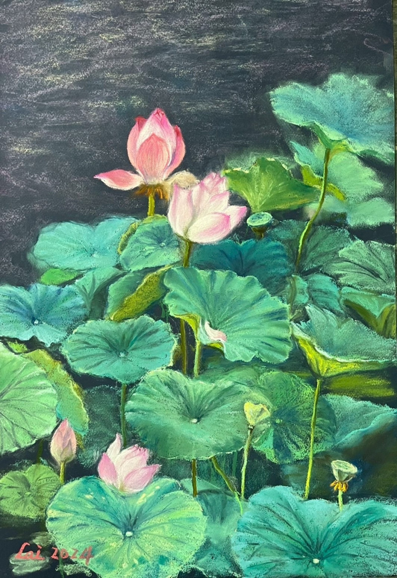 賴敏玲〈夏日荷風〉。（張美麗提供）