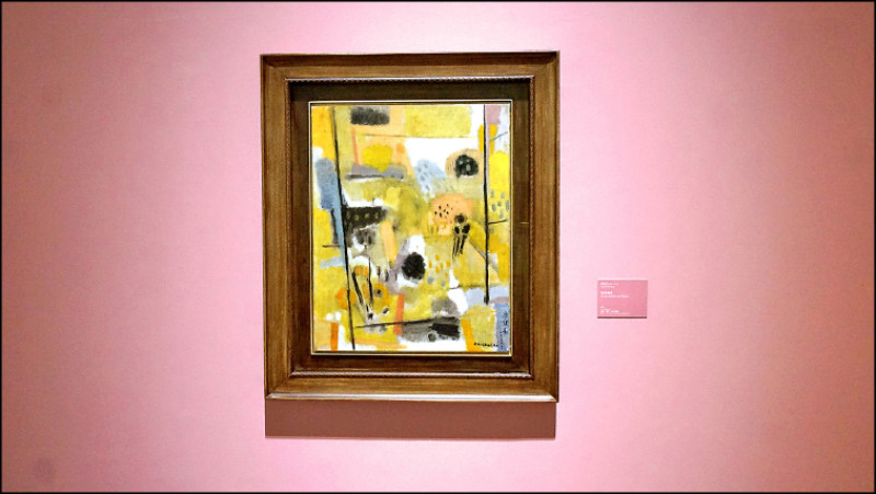 〈窗外風景〉油彩、畫布，77×61.2公分。1959。