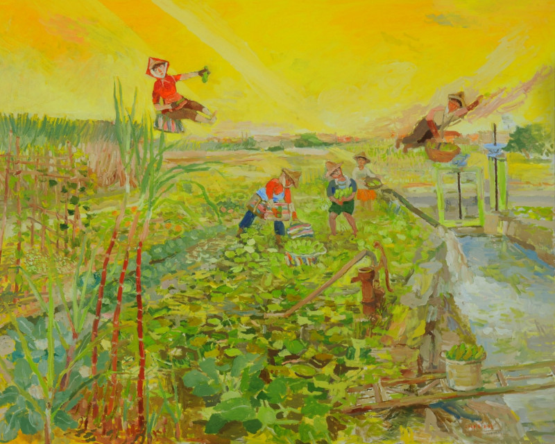 莊玉明捐畫作〈水圳旁〉募百萬 支持嘉義民歌音樂劇巡演