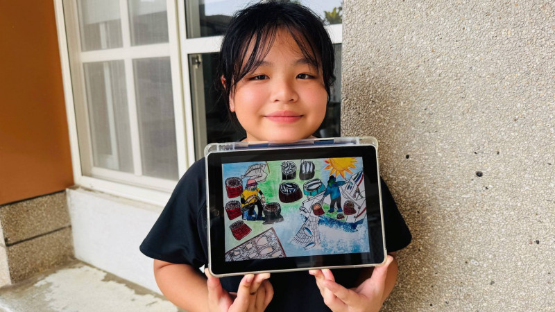 澎湖囝仔好棒棒 風櫃國小顏芷葳奪「我的家園」國際繪畫賽三等獎