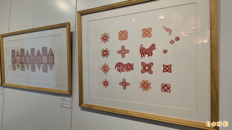 馬祖阿婆們的剪作品也一同在日本展出。（記者林翠儀攝）