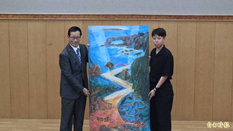 澎湖藝術家許一男返鄉特展 慨捐畫作給文化局典藏