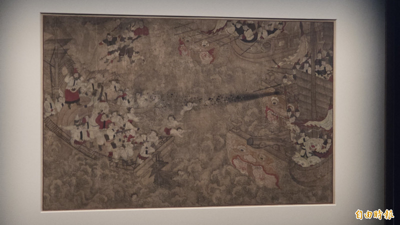 清代「媽祖聖蹟圖」，首次自荷蘭國家博物館來台展出。（記者洪瑞琴攝）