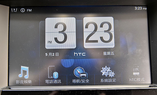THINK+ Touch操作介面整合了影音娛樂、電話通訊、導航安全、系統設定和HTC模式等5大功能。