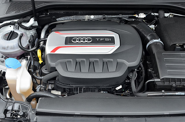 這具2.0升直4 TFSI缸內直噴Turbo引擎，增壓值可達1.2 bar，在5,500～6,200轉可輸出300匹最大馬力，並能在1,800～5,500轉間產生38.7公斤米的扭力峰值，動力效能極為優異。