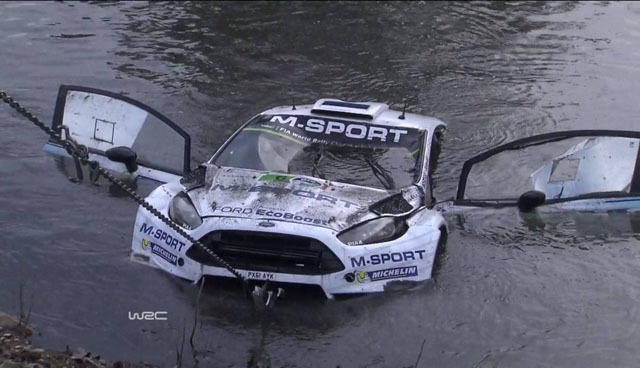 福特M-Sport WRT車隊的愛沙尼亞車手Ott Tanak在SS11賽段發生賽車落水的意外事故。