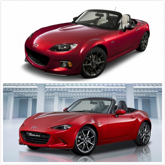 Mazda MX-5改款前外型可愛許多，新一代車型反而走邪惡風。