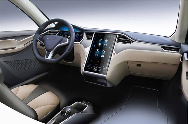 車內中控台上方那組超大的10吋螢幕，看起來就像是向Tesla Model S致敬。（圖片來源／autohome）
