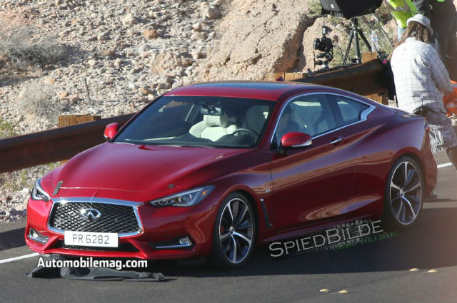 2017年式的Infiniti Q60擁有家族式的水箱護罩，以及F1 Red Bull車隊為靈感所打造出的前保險桿，使其與現行車款有區分之處。（圖片來源／automobilemag）