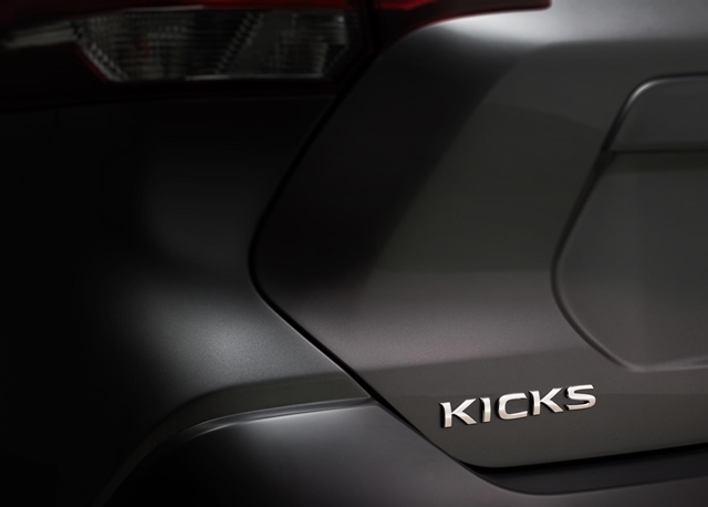 全新Nissan Kicks的造型，目前原廠僅釋出一張局部照，而Nissan執行長Carlos Ghosn也表示，Kicks將會跳脫過去Nissan旗下SUV車型一貫的設計概念，讓Kicks創造出別於以往的獨特設計風格。