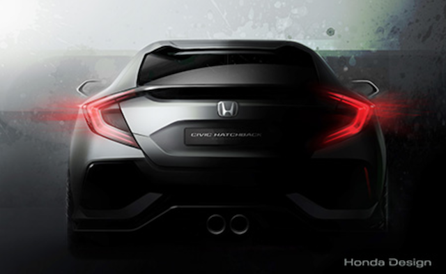 Honda Civic 10 歐規版釋出車尾照，車尾設計與美規版有些相似。