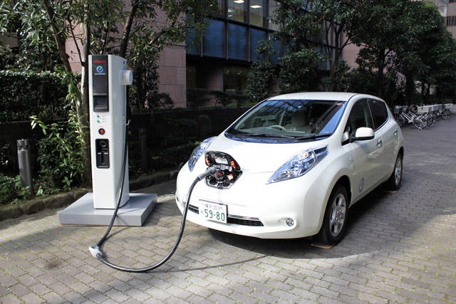 Nissan Leaf 電動車。圖片來源：Nissan