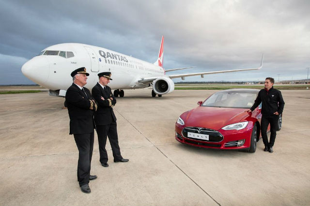 Tesla準備讓Model S與澳洲航空公司Qantas的波音Boeing 737來一場高速競賽。