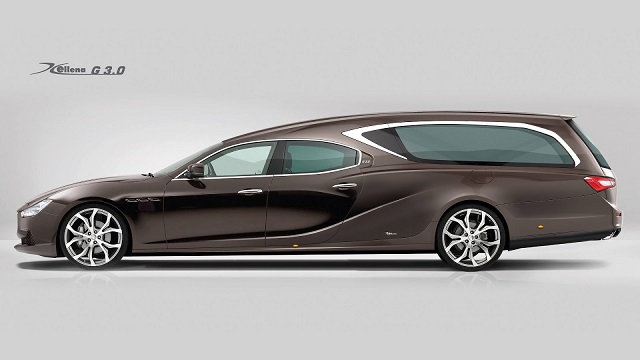 義大利改裝廠將 Maserati Ghibli 改裝成靈車。（圖片來源：carscoops）