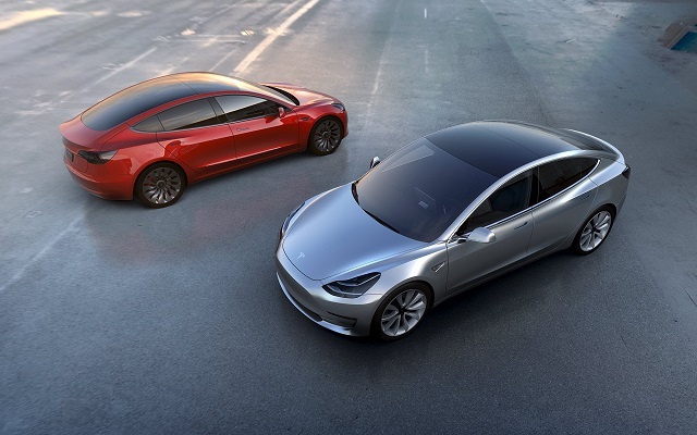 Tesla Model 3。（圖片來源：美聯）