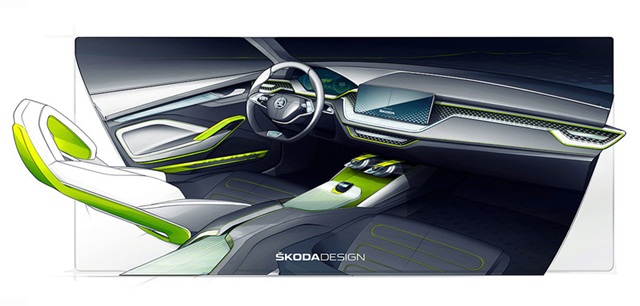 內裝方面,Skoda 強調 Vision X 的內裝鋪陳將是全新的設計語言。