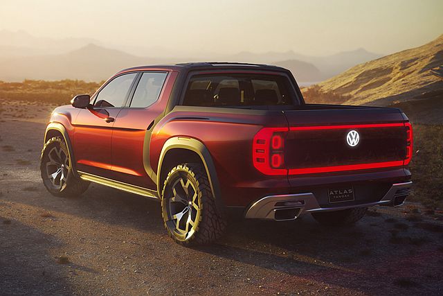 就算 Atlas Tanoak Pickup Concept 概念車的長度已經達到 5438mm，但在美國市場依然屬於中型皮卡的級距。