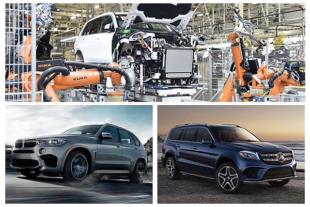 德國豪華車廠 BMW、Mercedes-Benz，在美國都有新車生產基地，不僅組裝熱銷休旅車同時也會進口到中國市場銷售。