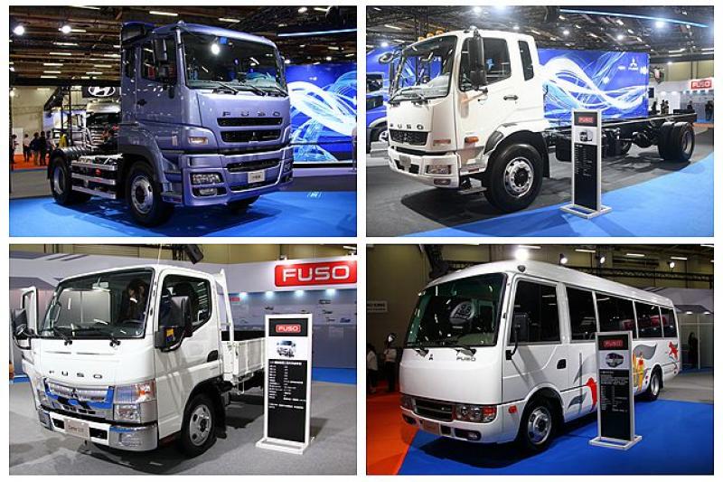 身為台灣商用車市場銷售龍頭，現場還展示 Super Great 曳引車、17 噸貨卡、ROSA 中型巴士及 Canter 貨卡。