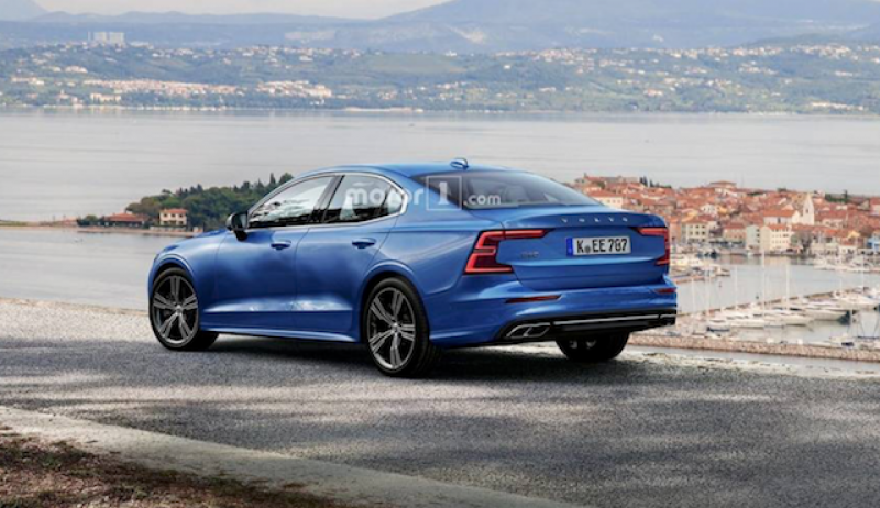 儘管 Volvo S60 尚未發表，外媒依據先前的照片繪製出車尾大概樣貌。（圖片來源：翻攝自 Motor1）