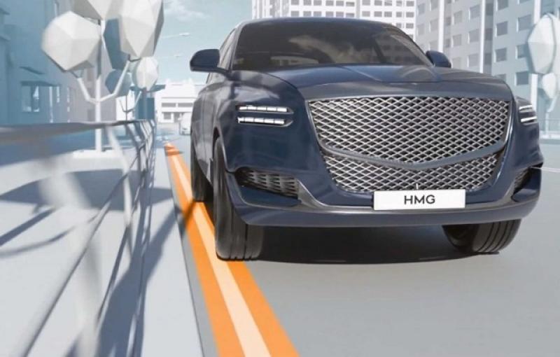 Hyundai 主動安全影片中，出現的車輛與 Genesis GV80 Concept 概念休旅相當神似。
