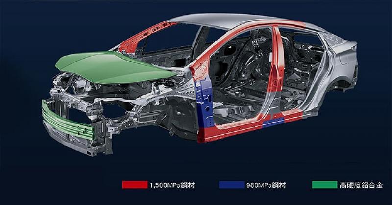 第四代 Prius 大量採用 1,500Mpa 高剛性剛材。