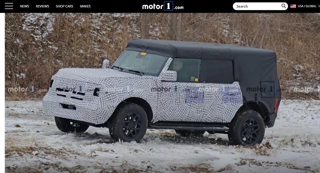 Ford Bronco 最新測試車身影被逮個正著，車頂、車尾已無誇裝的偽裝貼紙包覆，已能窺伺大部份的車身外觀。