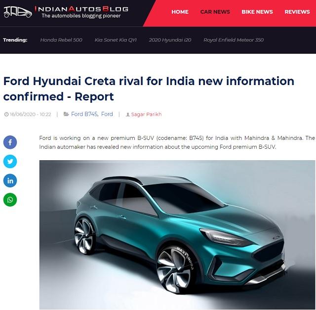 動力來源採用趨勢的 1.5 升小排氣渦輪引擎。〈此為 Ford SUV 預想圖。〉