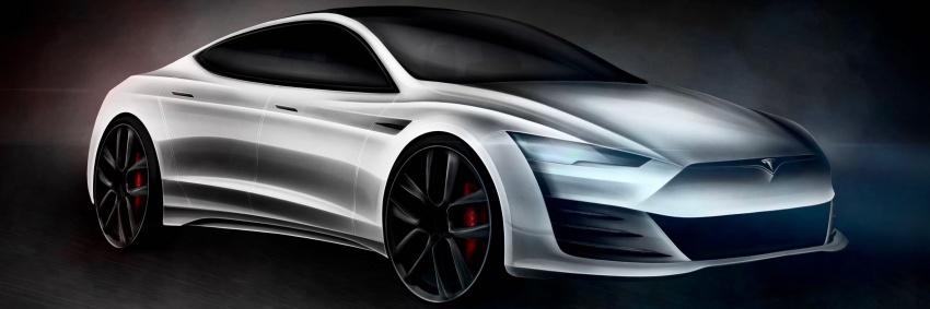 一改過去圓潤的設計感，預想圖中的 Model S 侵略性十足。