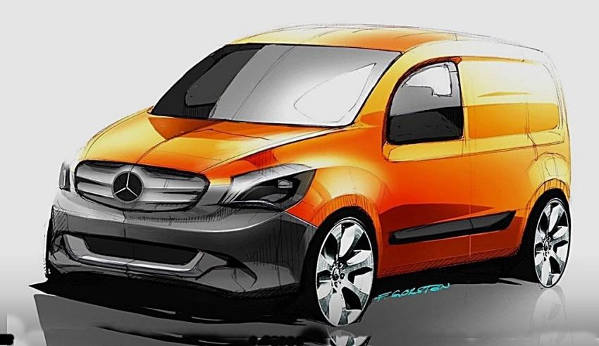 新一代 Citan 主打商業用途，而 T-Class 則更適合家庭。圖為 Citan 設計圖。