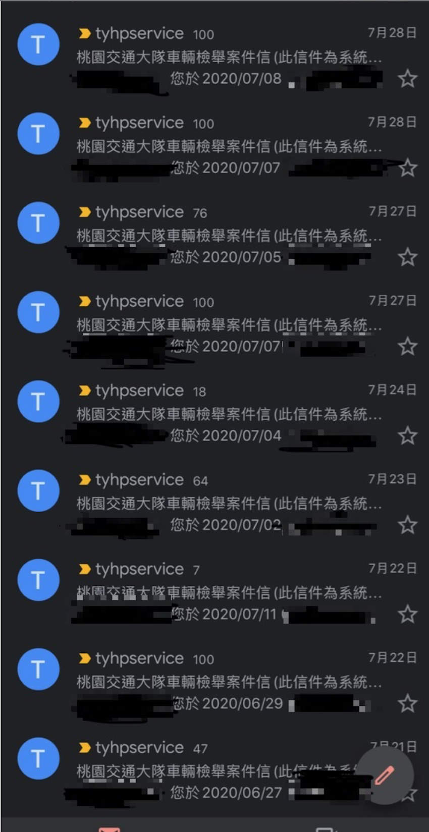 有網友自稱「檢舉魔人」，專門檢舉交通違規，今年更已經高達 7000 件，希望透過這樣的方式讓街頭能安全舒適，網友們一面倒按讚。（圖片擷取自 PTT）