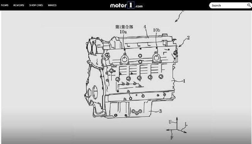 此為 Mazda 六缸引擎專利圖。