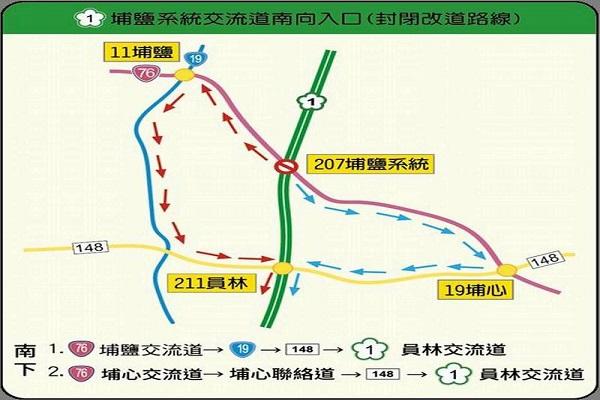 元旦3天連假國道1號埔鹽系統交流道封閉替代道路出爐 自由電子報汽車頻道