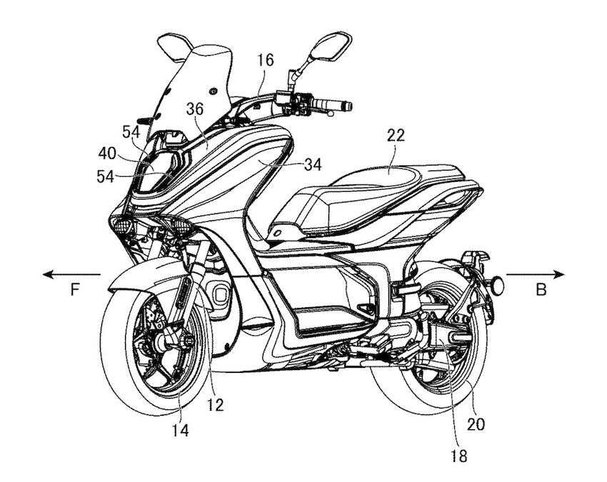 從專利圖可看出，車頭設計與 Yamaha R1 有些相似。