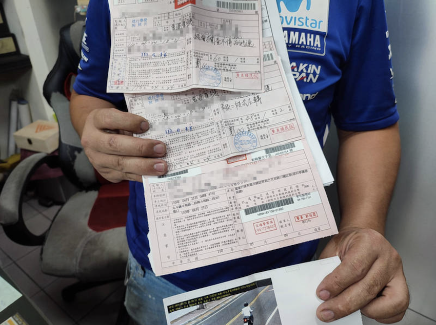 彰化員林機車行老闆好心借代步車給民眾，結果收到 13800 罰單，還害老婆駕照被吊扣半年。（民眾提供）