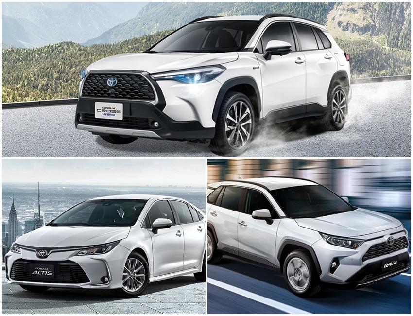 Corolla Cross（上） 大舉超前 Altis（左下）、RAV4（右下）銷量，今年神車冠軍又要換人了。