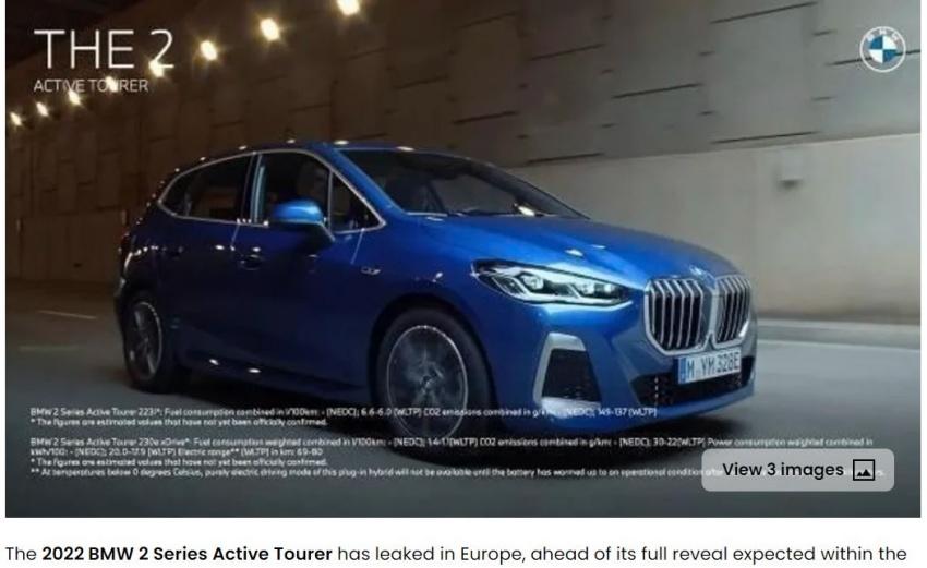 大改款 BMW 2 系列 Active Tourer 廠圖意外曝光，預計最快今年登場。