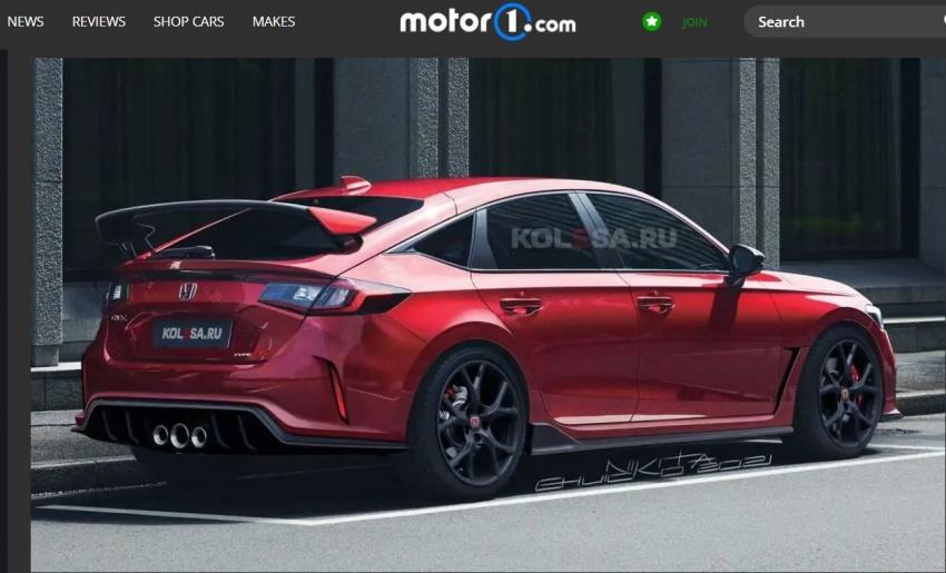 外媒繪製新一代 Civic Type R 的外觀預想圖。