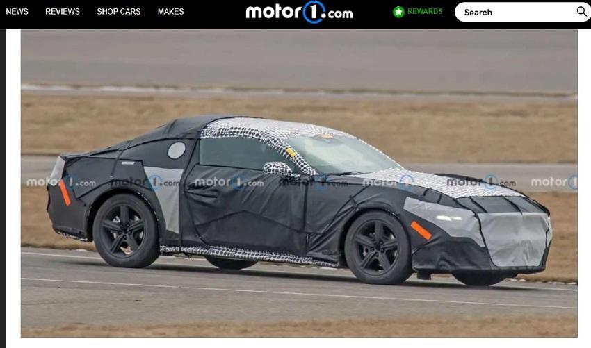 Ford 招牌 Mustang 跑車驚喜現身,帶來全新設計的外觀造型,相當引人注目。〈擷取自外媒《Motor 1》。〉