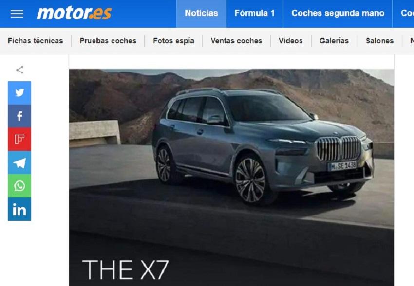 小改款 X7 型錄遭到外流，車頭大整形，與 4 月即將發表的新一代 7 Series 相似。