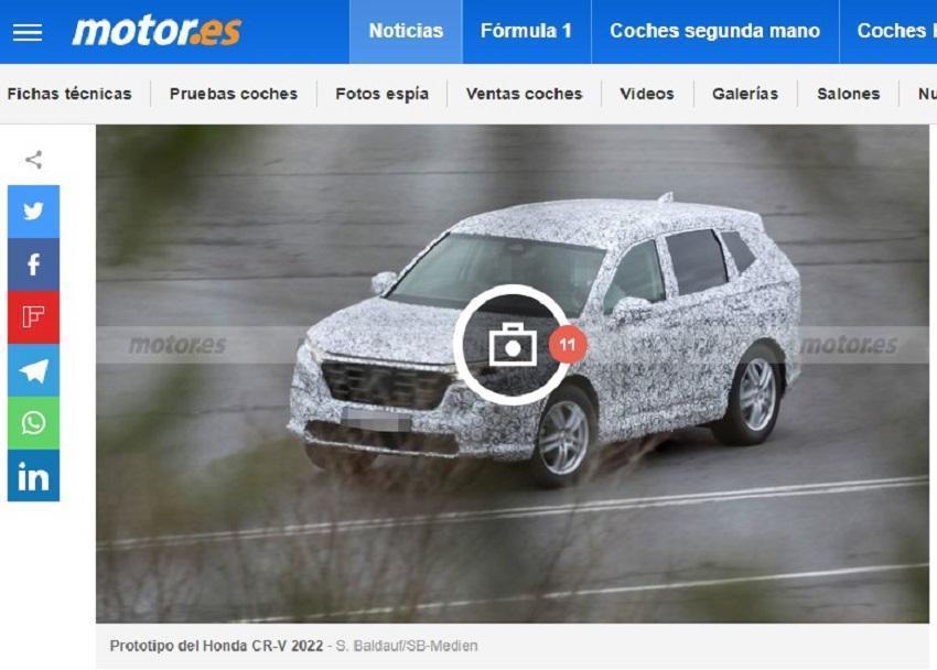 第六代 CR-V 正為今年上市作準備。〈擷取自外媒《Moter.es》。〉
