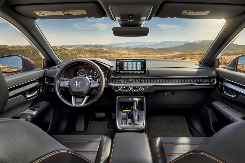 Honda CR-V六代 內裝大改款首曝光 車內格局激似Civic 11代 橘色縫線濃濃運動氣息