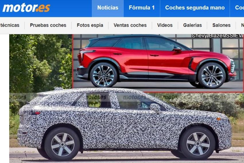 側面輪廓看起來與 Chevrolet 新電動休旅  Blazer EV 相仿。