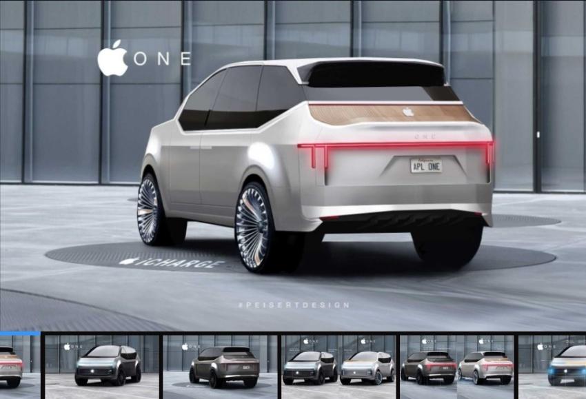 外媒繪製的 Apple Car 預想圖，預期採休旅車設定。