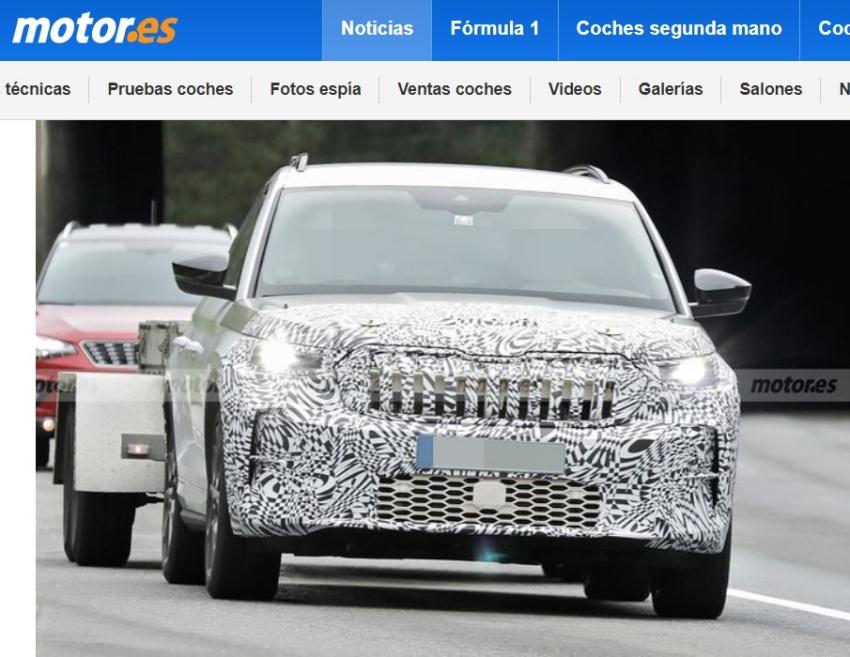Skoda 新一代 Kodiaq 測試車現身，不過尚處於開發初期階段。