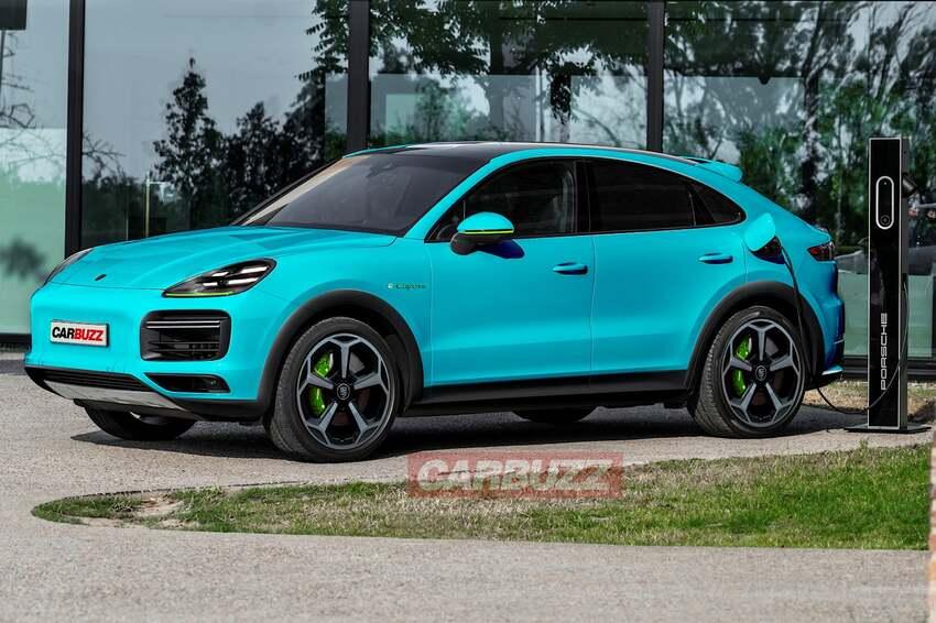 保時捷將在 2026 年推出純電 Cayenne，外媒繪製預想圖搶先預覽未來的可能樣貌。（圖片來源：擷取自 CarBuzz）